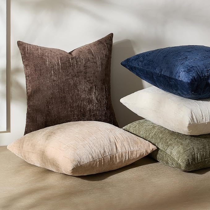Set of 2 Soft Textured Throw Pillow Covers 12x20, Invisible Zipper Neutral - Image 6