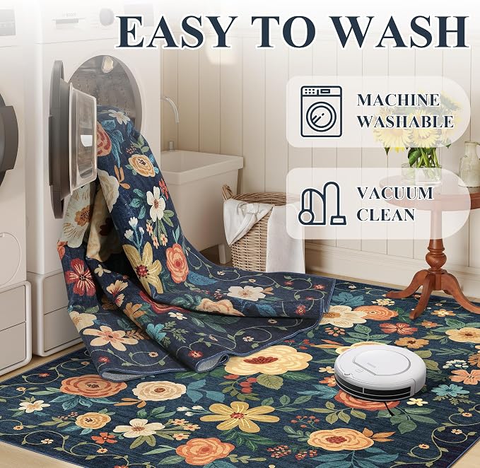 DUKINO 3x5 Area Rug, Floral Rugs - Image 5