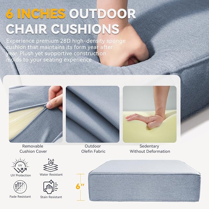 Outdoor Cushion Set for Furniture Patio Furniture, UV Resistant, Water Resistant - Image 4