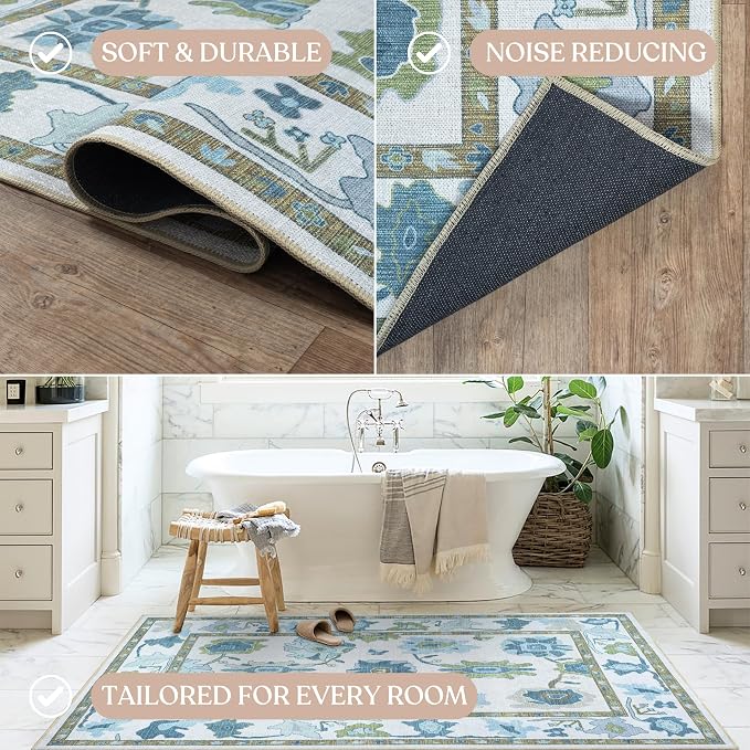 Green Oushak Rug, Modern Rugs, Small Throw, Accent Area Rug - Image 5