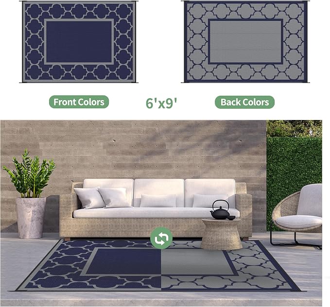 GENIMO 6' x 9' Outdoor Rug Waterproof - Image 6