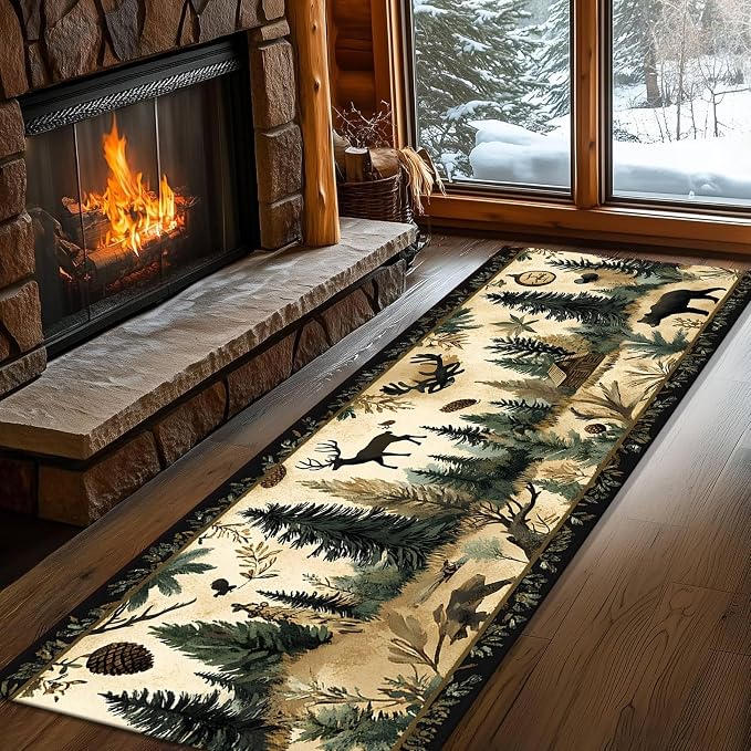 Brown Bohemian Bear Runner Rug 2x6ft - Image 4