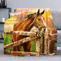 3D Horse Throw Blanket for Couch, Super Soft Fuzzy Throws Warm Comfortable by Dtccet