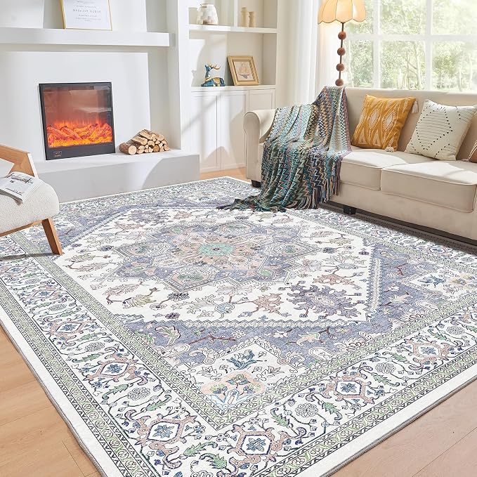 OPPODREAM Thin Area Rugs 4x6, Low-Pile Washable Rugs 4x6 by OPPODREAM