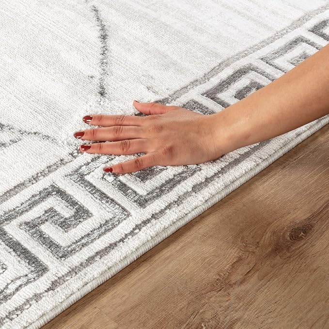 GLORY RUGS Area Rugs Marble 5x7 Cream Gray Carpet Modern Abstract Rug Living - Image 4
