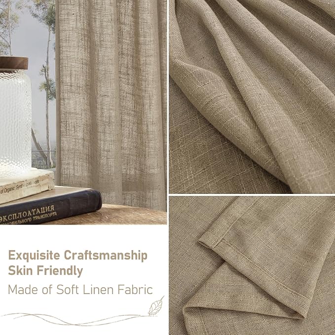 LAMIT 36 Inch Length Linen Curtains - Image 6
