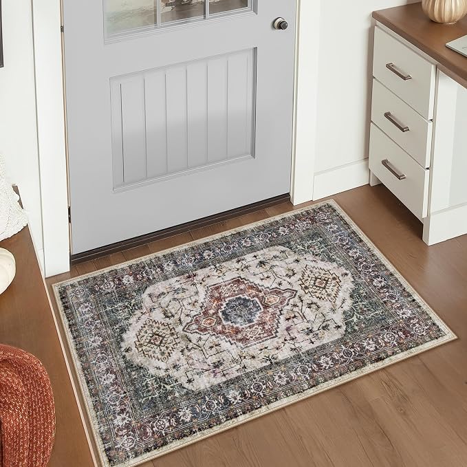 Lahome Oriental Small Rugs for Entryway, 2x3 Rug Non Slip Washable Door Mat - Image 4