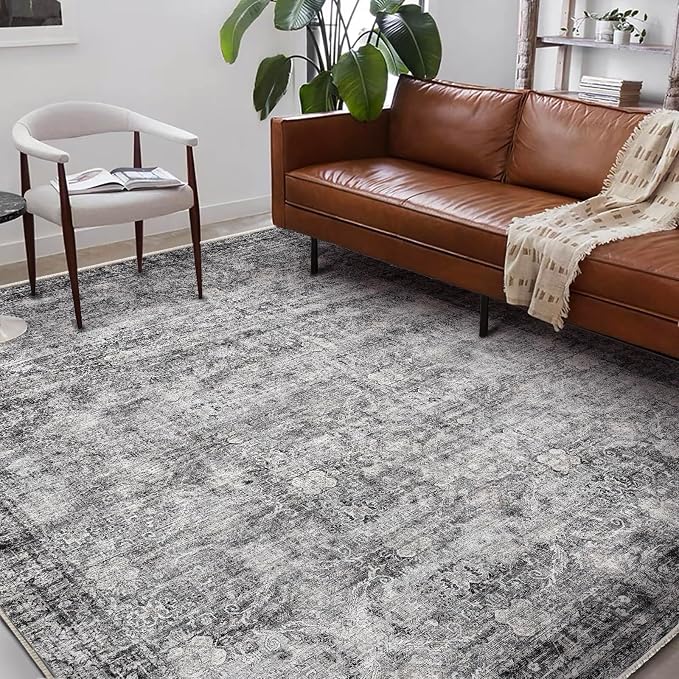 Area Rug 6'x9' Washable Vintage Traditional Floor Cover Thin Retro Kitchen - Image 2