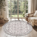 jinchan Round Rug 4ft Washable Circle Soft Rug by JINCHAN