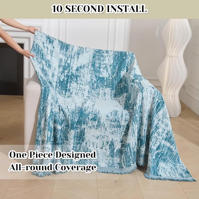 MEETSKY Small Couch Cover Oversized Chair Cover Washable Boho Recliner Slipcover - Image 2