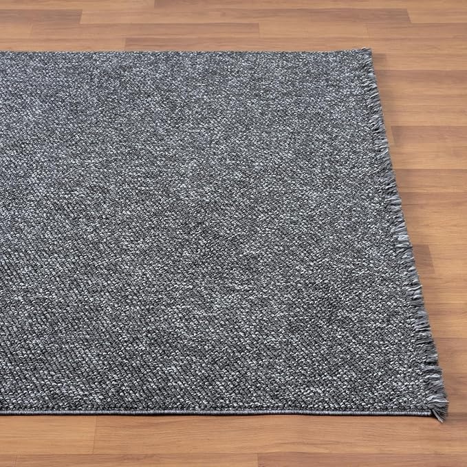 LUXE WEAVERS Solid Machine Woven Smoke 5x7 Area Rug, Indoor Stain-Resistant - Image 7