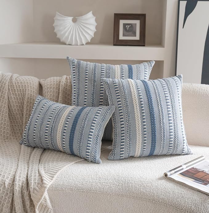 Boho Throw Pillow Covers 12x20 Inch Set of 2, Farmhouse Decorative Couch Pillow - Image 6