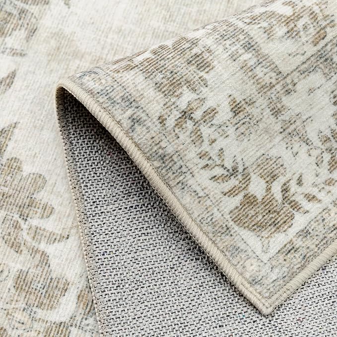 3x5 Area Rug Beige Washable Office Vintage Distressed Carpet Bedroom Indoor - Image 9