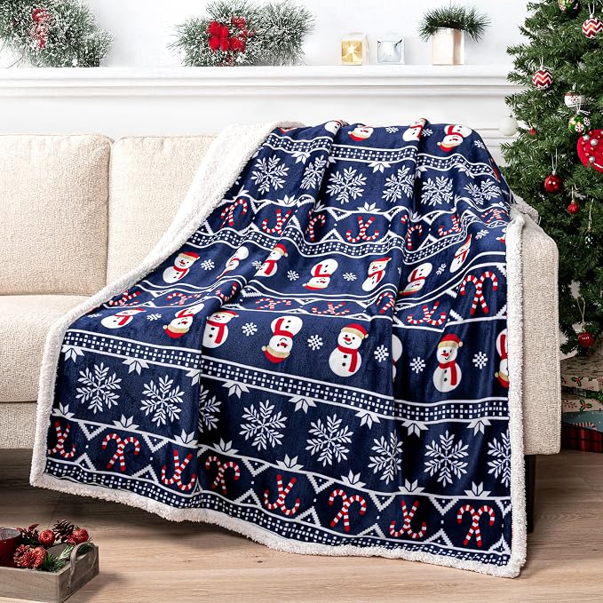 PAVILIA Premium Christmas Sherpa Throw Blanket | Christmas Decoration Gift by PAVILIA