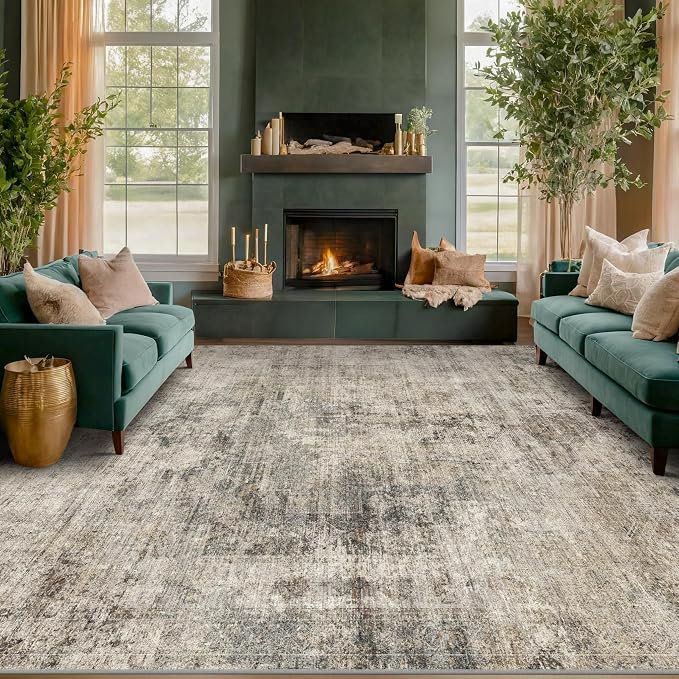 5x8 Dark Rug for Living Room, Vintage Unique Area Rug for Mudroom, Home Office - Image 6
