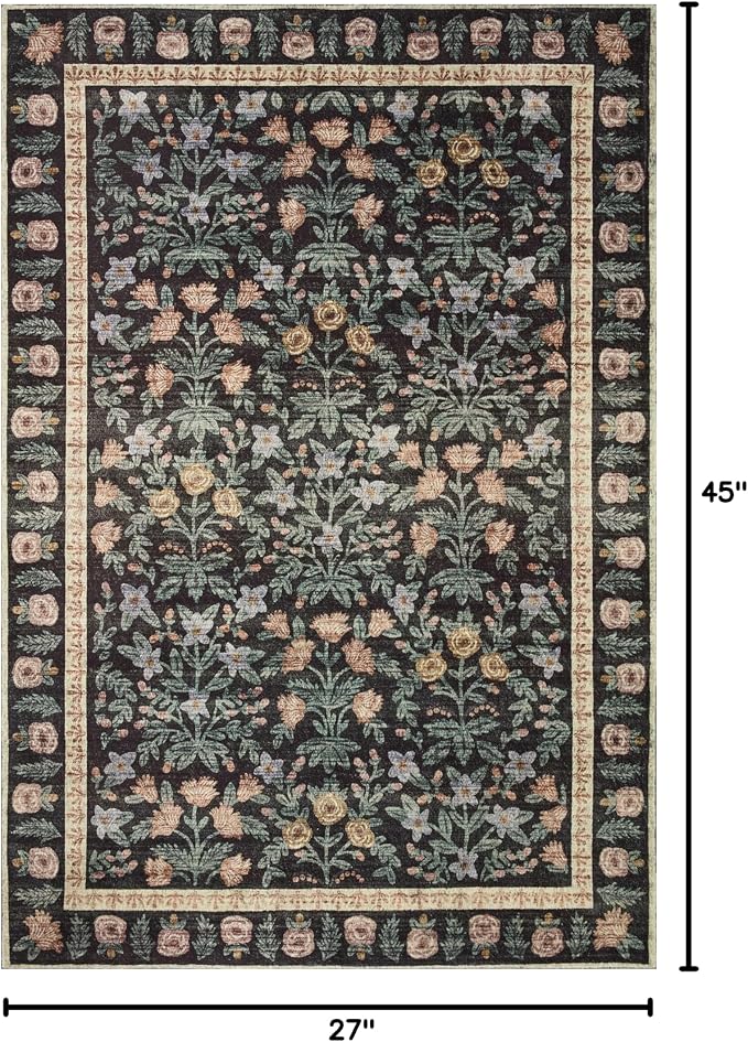Loloi Rifle Paper Co. Eden Collection EDE-02 Mughal Garden Black 2'-3" x 3'-9" - Image 2