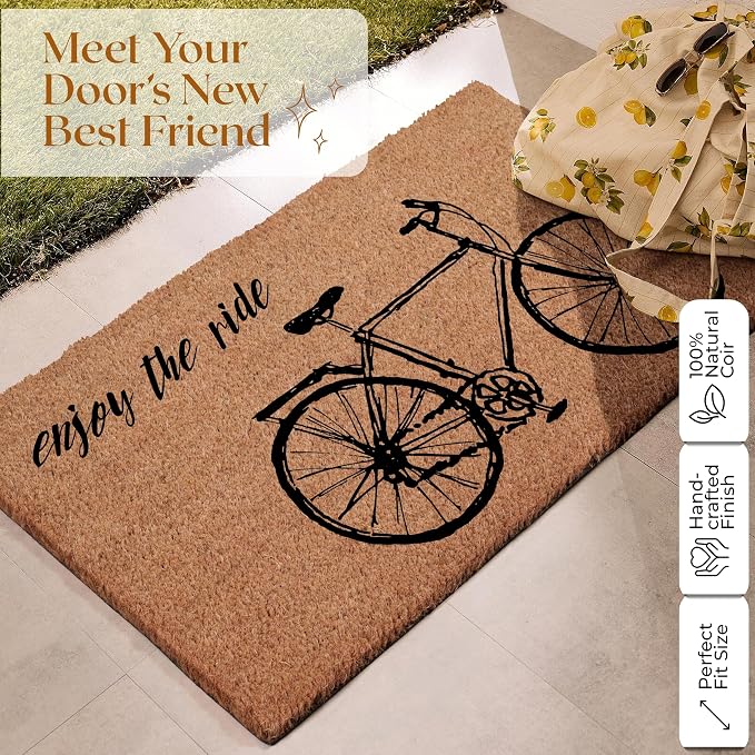 Coir Door Mats 17" X 30", Non-Slip Sturdy, PVC Backed Heavy Duty, Enjoy The - Image 9