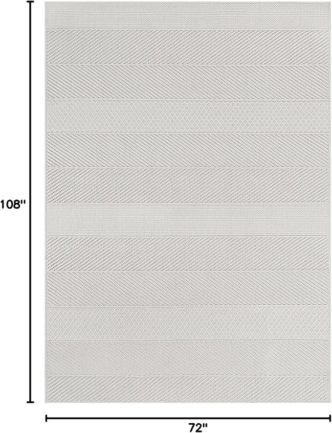 Beverly Rug Micro Loop Area Rug White 6x9 Modern Luxury Soft Boho Geometric - Image 2