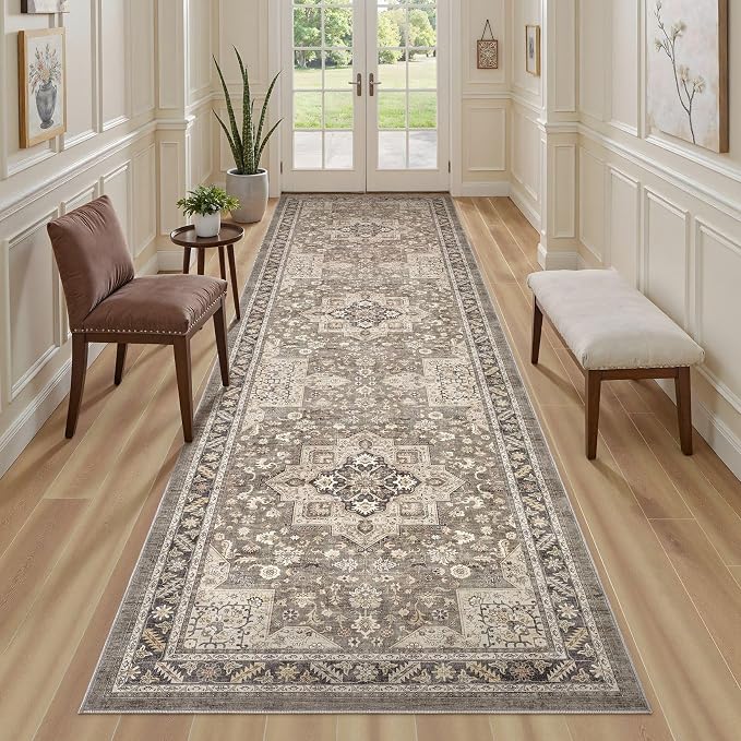 Vintage Hallway Runner Rug 3x10: Large Soft Washable Entryway - Image 4