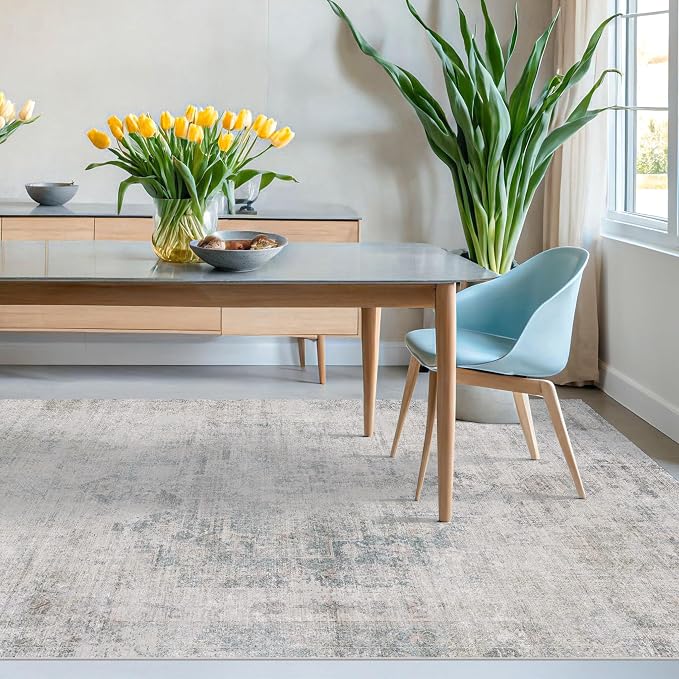 Blue Abstract Rug for Living Room - Image 6