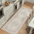 Beige Runner Rug 2x6 Washable Vintage Long Carpet by PureCozy