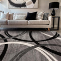 Rugshop Wavy Circles Design Area Rug, Fade-Resistant Carpet by Rugshop