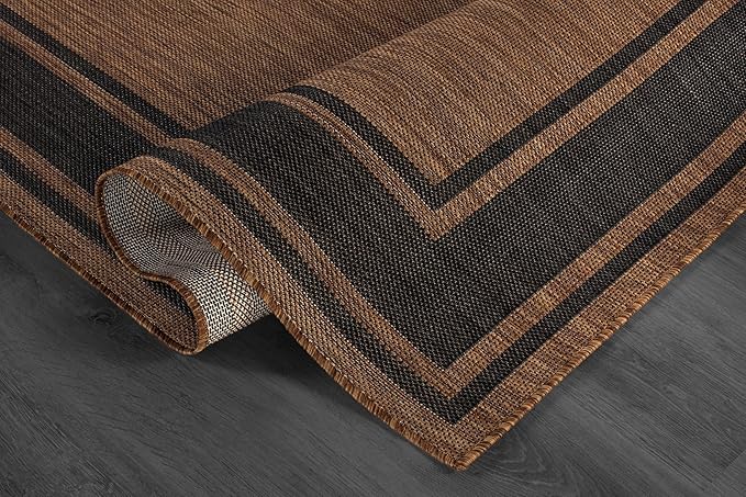 Beverly Rug Large Outdoor Rug 9x12 Modern Bordered Area Rugs - Image 3