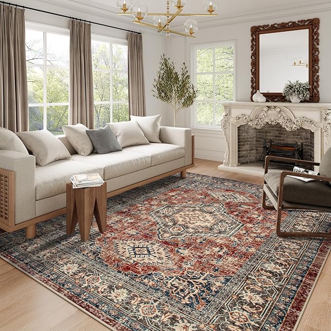 Lahome Oriental Washable Rugs 8x10, Non-Slip Soft 8x10 Rugs by Lahome