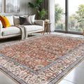 KUTA Vintage 8x10 Area Rugs for Living Room, Terracotta Washable Large Rug for by KUTA
