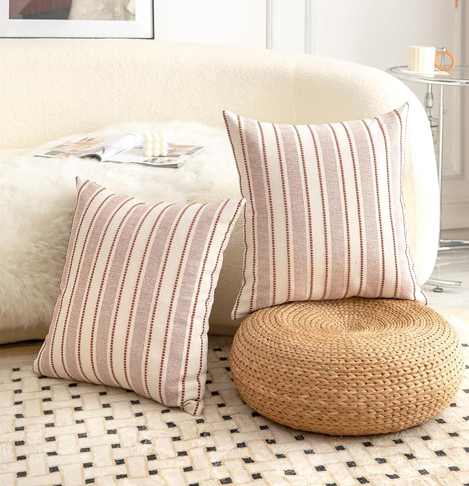 Decorative Boho Throw Pillow Covers, Farmhouse Textured Pillow Case, 20 x 20 - Image 6