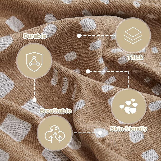 MEETSKY Boho Couch Cover Sofa Covers, Chenille Geometric Khaki Couch Covers - Image 3
