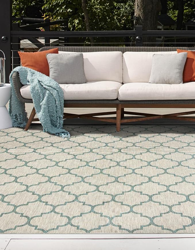 Unique Loom Outdoor Trellis Collection Area Rug - Image 3