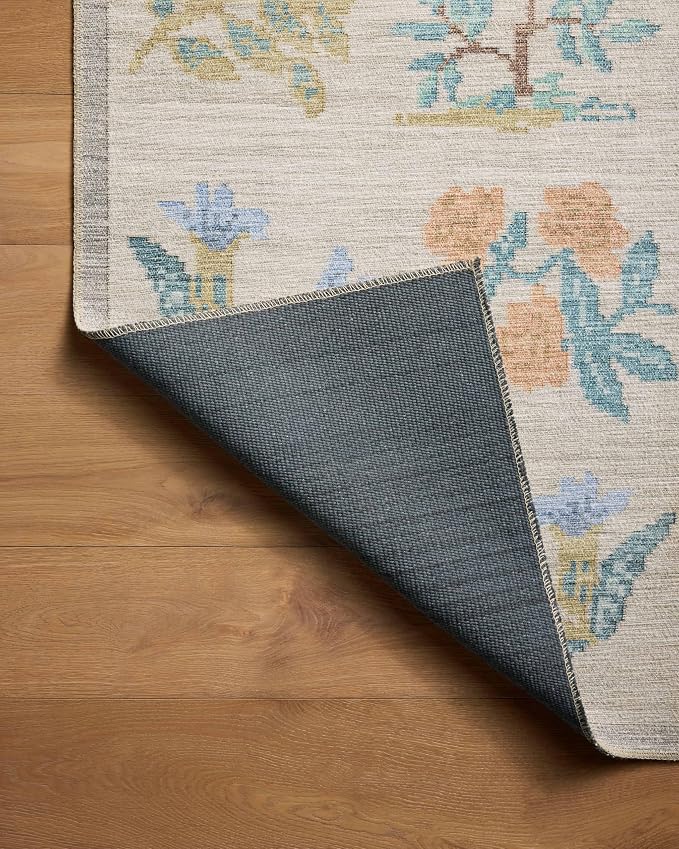 Loloi Rifle Paper Co. Rosa Collection RSA-03 Cream 2'-6" x 12'-0" Runner Rug - Image 5