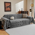 MEETSKY Boho Couch Cover Sofa Covers, Chenille Geometric Dark Grey Couch Covers by MEETSKY