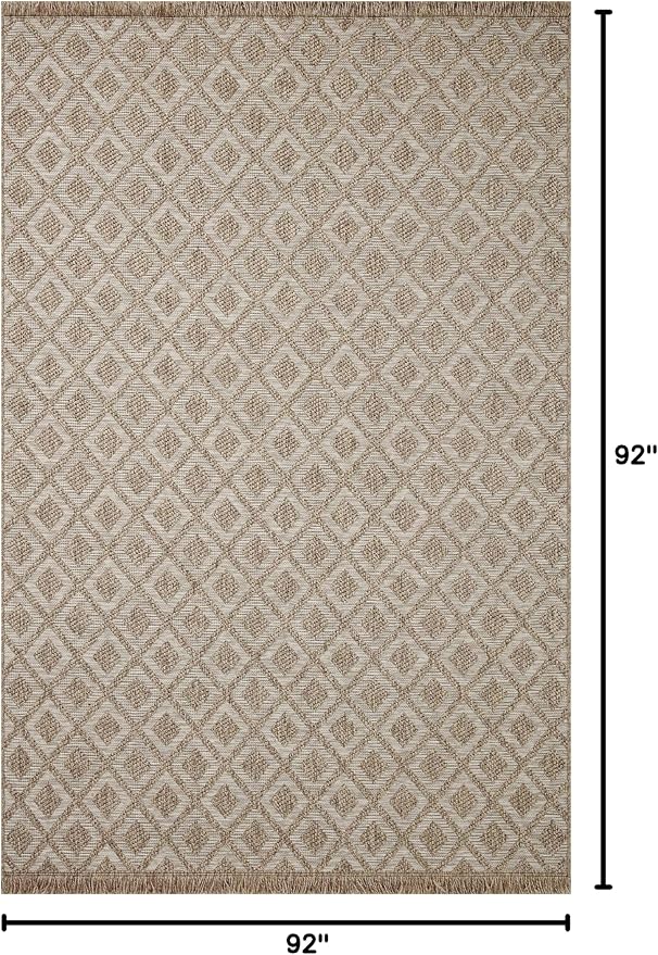 Loloi Dawn Collection Indoor/Outdoor DAW-07 Light Brown 7'-8" x 7'-8" Round - Image 2