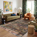 Kokia Abstract Area Rugs Washable Indoor 6x9 Rug Boho Distressed Retro Low Pile by Kokia