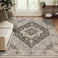 Tangsoo 3x5 Area Rug Vintage Washable Rugs Non Slip, Farmhouse Rugs Indoor by Tangsoo