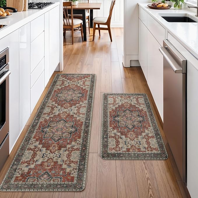 GENIMO Kitchen Mats for Floor 2PCs, Washable Anti Fatigue Mat for Cushioned - Image 3