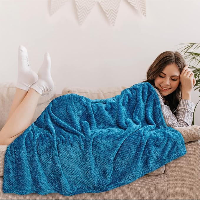 PAVILIA Turquoise Blue Throw Blanket - Image 9