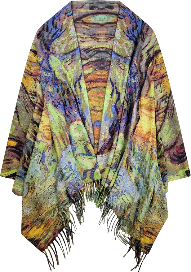 VENVSBEE Reversible Scarf Soft Large Shawl Wrap Blanket Double Sided Art Print - Image 2