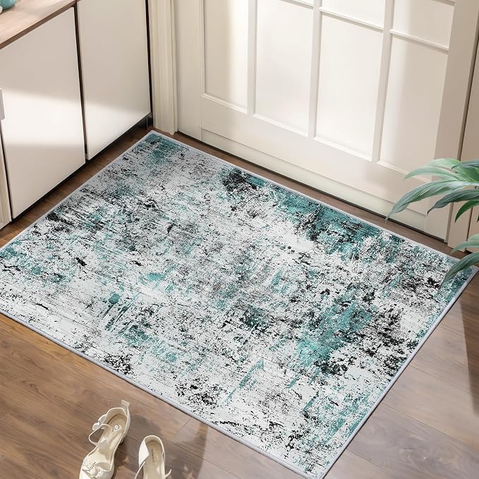 Ciicool Modern Abstract Area Rug 2x3 Washable Small Entryway Rugs, Non-Slip Low by CIICOOLHomeDeco
