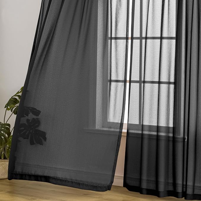 MAIHER Pinch Pleat Sheer Curtains 102 Inch Length - Image 7