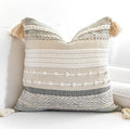 BlissBlush Gray Boho Throw Pillow Cover 18x18 Grey Decorative Accent Pillow by BlissBlush