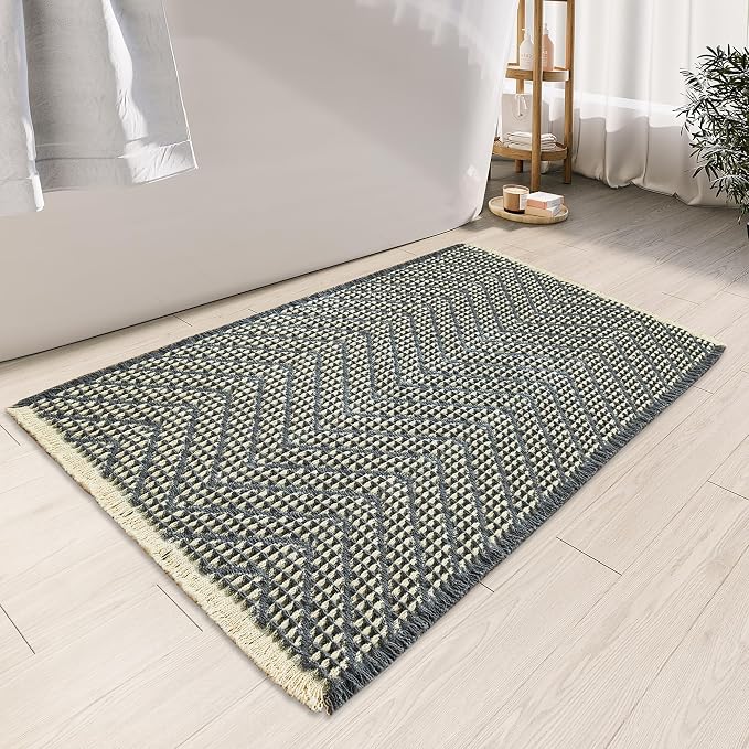 Bath Mats for Bathroom Non Slip, Waffle Luxury Bath Mat, Machine Washable Bath by BULULOM