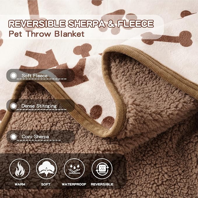 Waterproof Dog Blankets Pet Blanket 50"x60", Soft Fluffy Sofa Car Bed Protector - Image 4