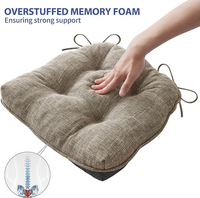 Chair Cushions for Dining Chairs Set of 4, Kitchen Chair Cushions, Chair Pads - Image 5