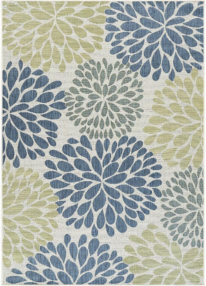 Beverly Rug Outdoor Rug 8x10 Modern Exotic Tropical Leaf Area Rugs - Image 2