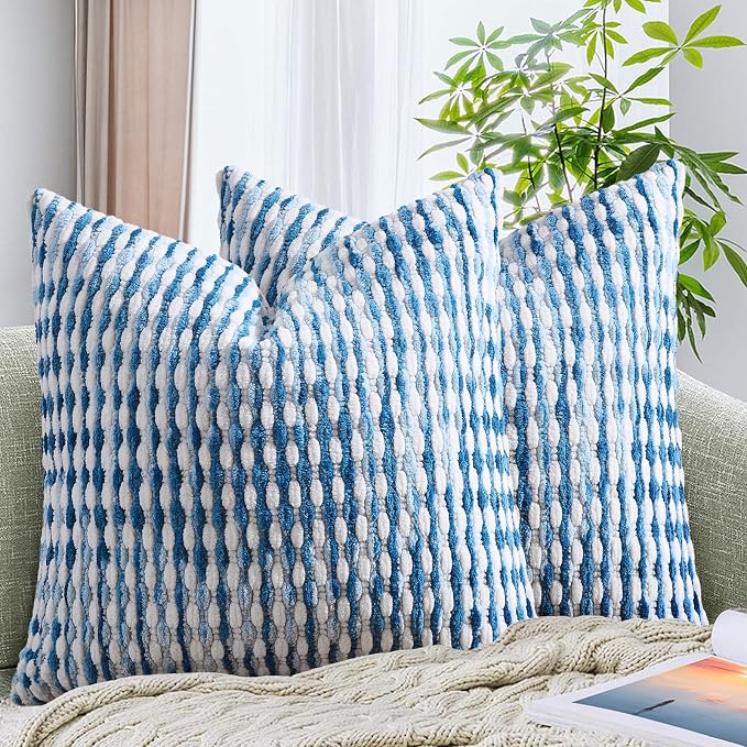 AmHoo Set of 2 Boho Chenille Pillow Cover Decorative Tufted Pillowcase by AmHootextile