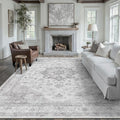Grey Gray Area Rug 8x10 Washable Vintage Carpet by PureCozy