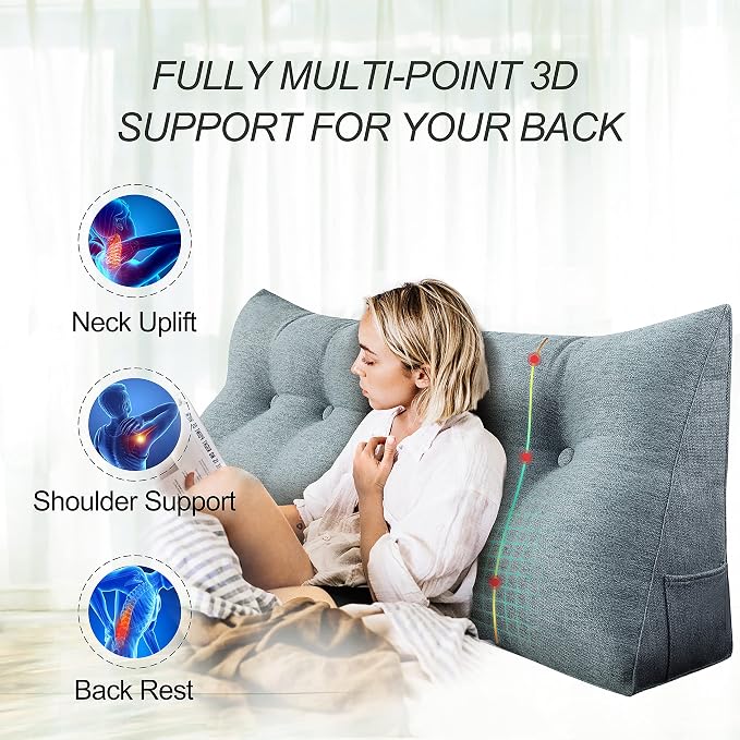 Wedge Headboard Pillow Dorm Room Reading Pillow Back Support - Image 2